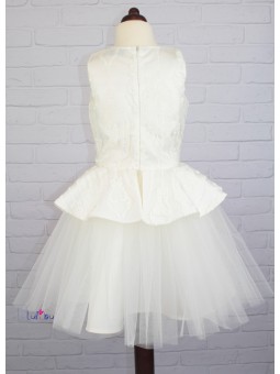 Tiulowa sukienka ecru dla dziewczynki komunia, wesele Mała Mi