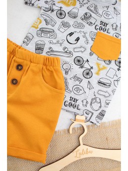 Komplet niemowlak na lato dla chłopca koszulka spodenki Gamex