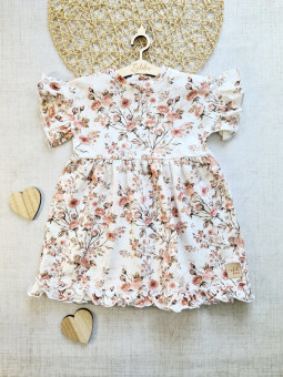 Lekka, bawełniana sukienka z krótkim rękawkiem w przepiękny wzór