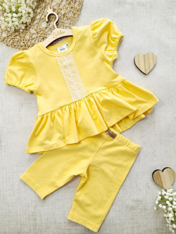 Kolekcja Pastelove- tunika z koronką i kolarki MakBa